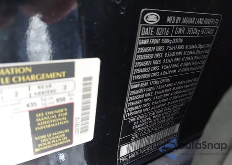 2016 Land Rover Range Rover 3.0L V6 Supercharged Hse z USA, uszkodzony, nr VIN SALGS2VF4GA279712